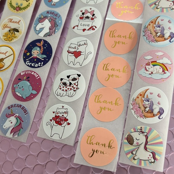 3/15$ 60 pcs Mixed Designs Thank You Stickers - Picture 8 of 12